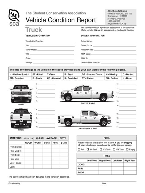 truck condition report template